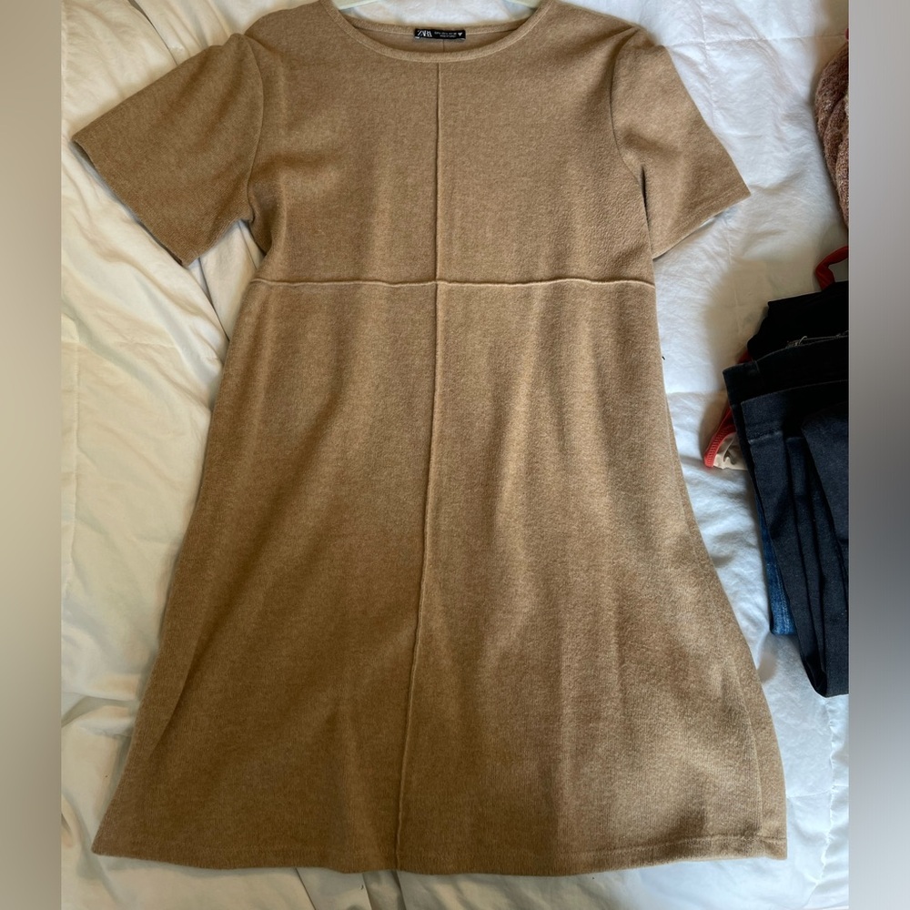 Zara camel tan mini dress